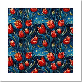 Van Gogh Style Tulips Posters and Art